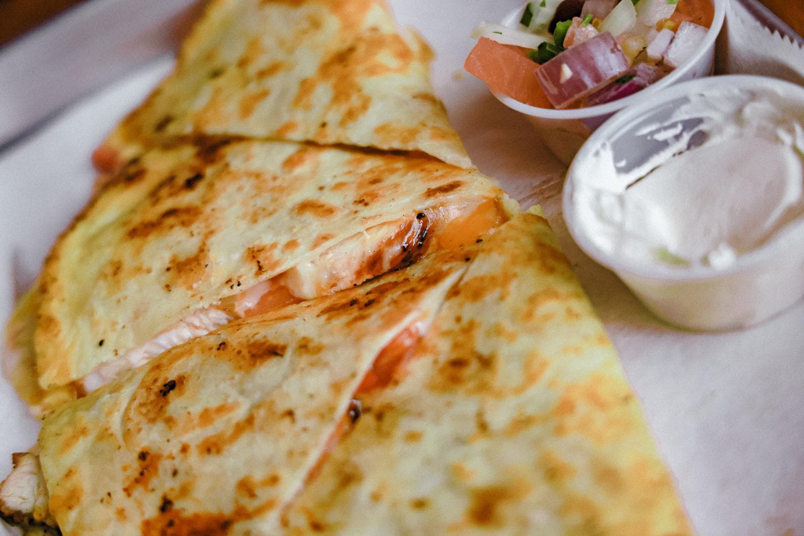 Grilled chicken quesadilla